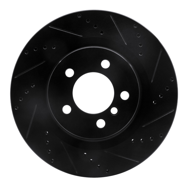 Land Rover Range Rover Brake Rotor (1) - Front Right - R1 Concepts - Drilled & Slotted - Black - `06-`09